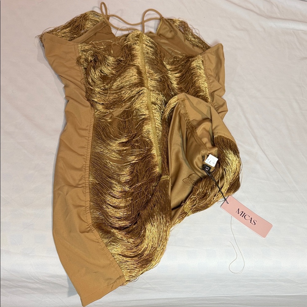 Micas Gold Mini Dress